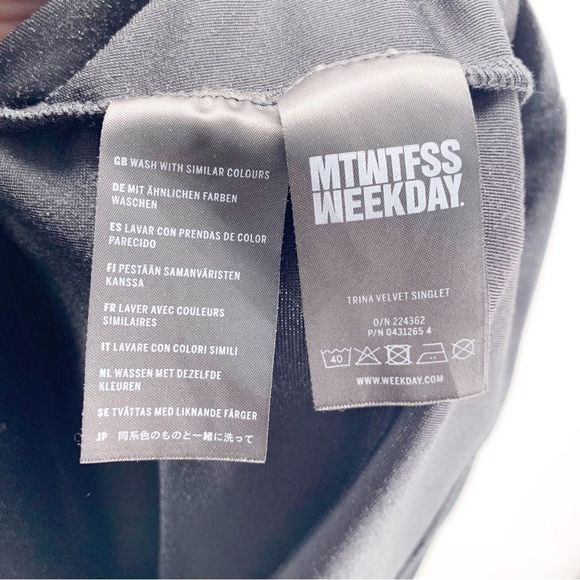 MTWTFSS Weekday Black Tank Top Size Medium - Picture 6 of 7